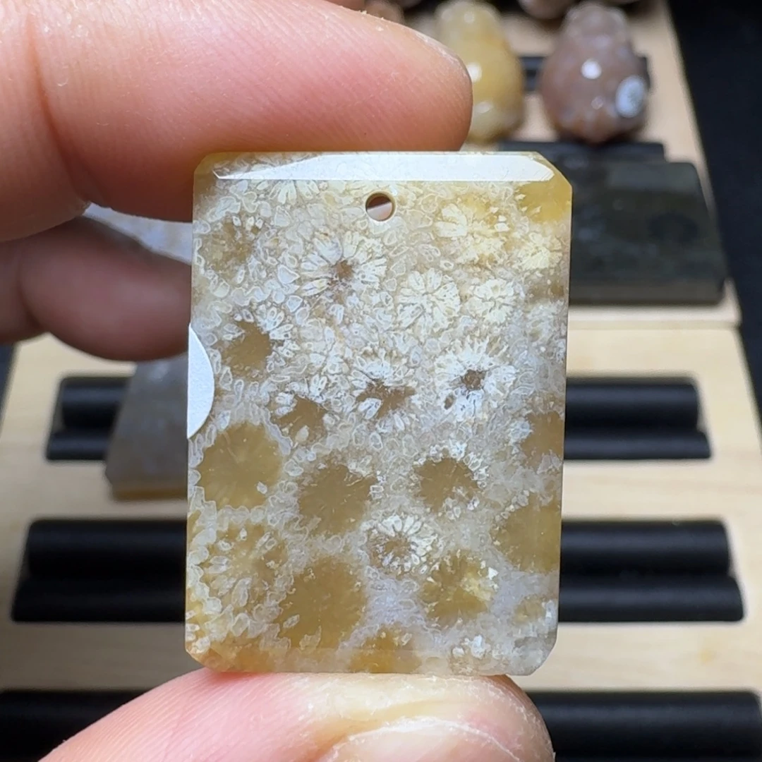 未镶嵌纯天然色有机玉石保真色硅化玉