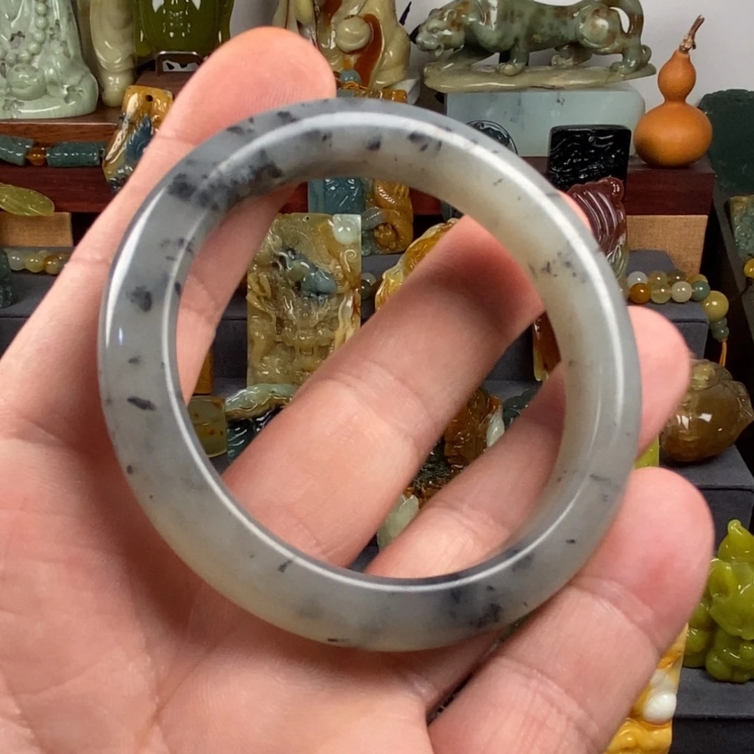 岫玉未镶嵌手镯54圈口