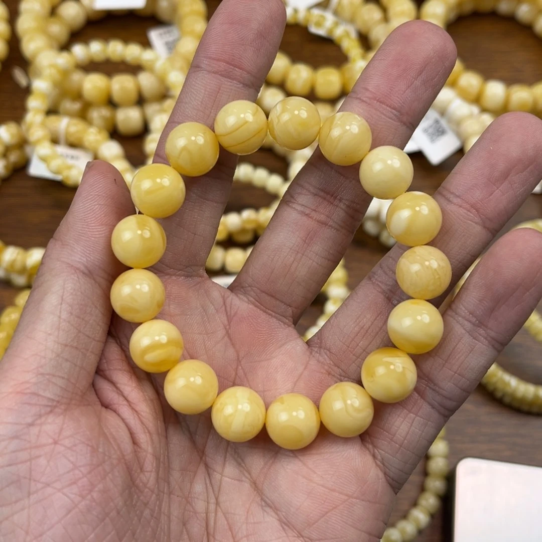 蜜蜡手串未镶嵌有****光蜜蜡手串11.5+