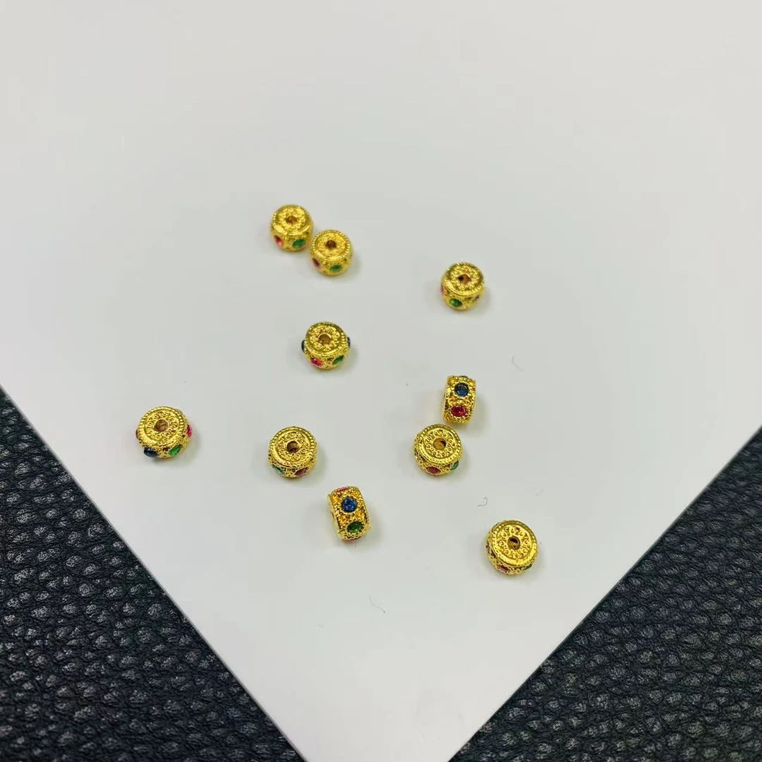 YZ4267-18K金5mm左右圆形彩色配件-JS(多样性发其一）