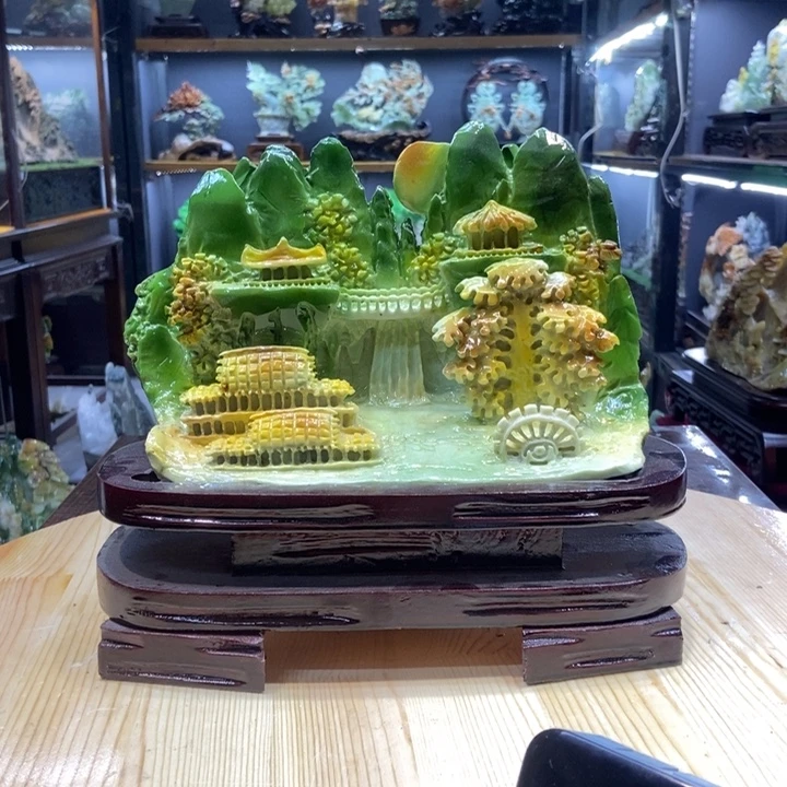 金***山玉家居摆件玄关摆件