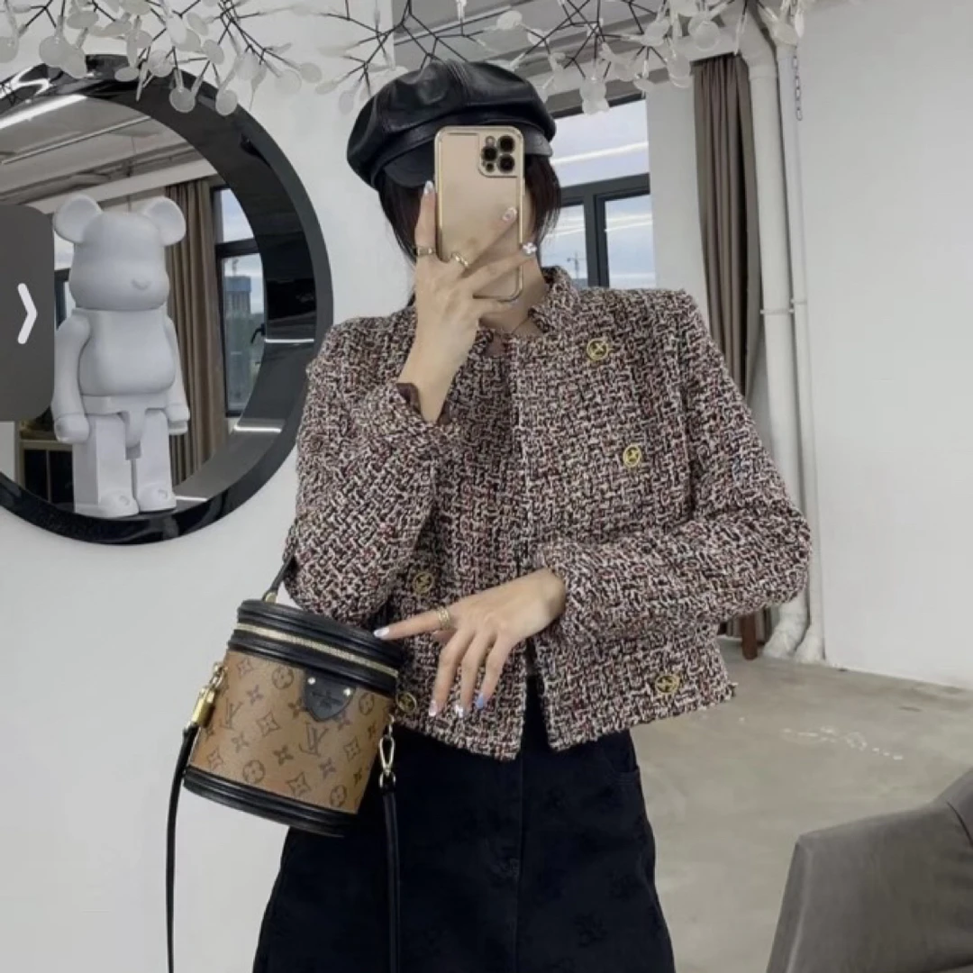 未使用 LouisVuitton/路易威登 D500038/粗花呢小香风外套/34码