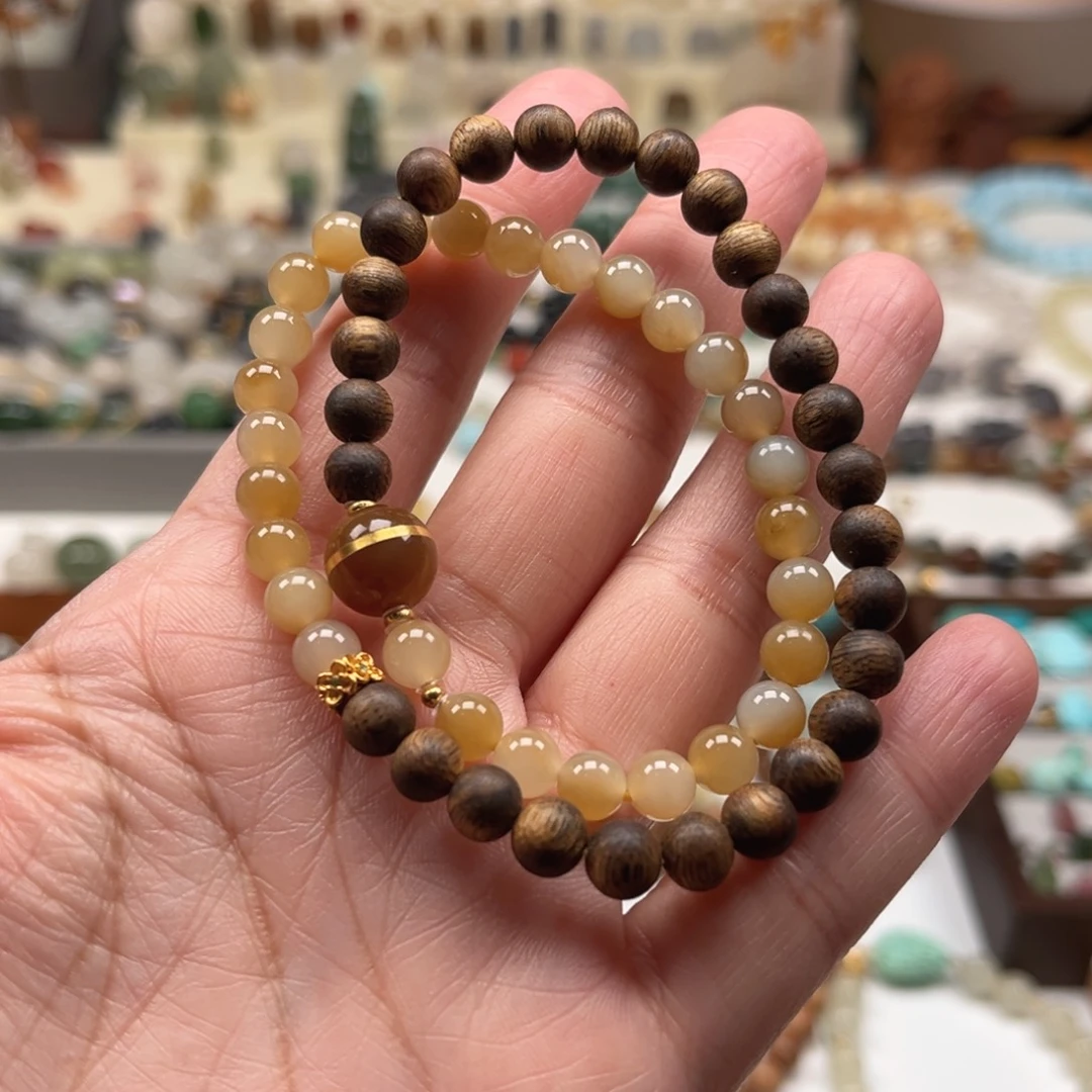 和田玉未镶嵌手链双圈手串