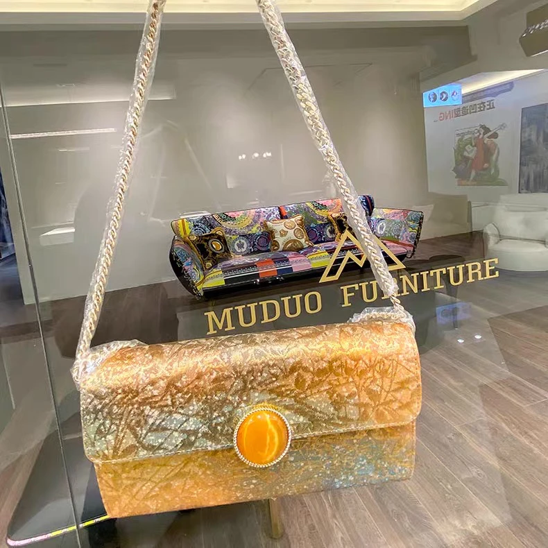 非遗唐锦手拿包轻奢时尚女士单肩高雅重工斜挎包包