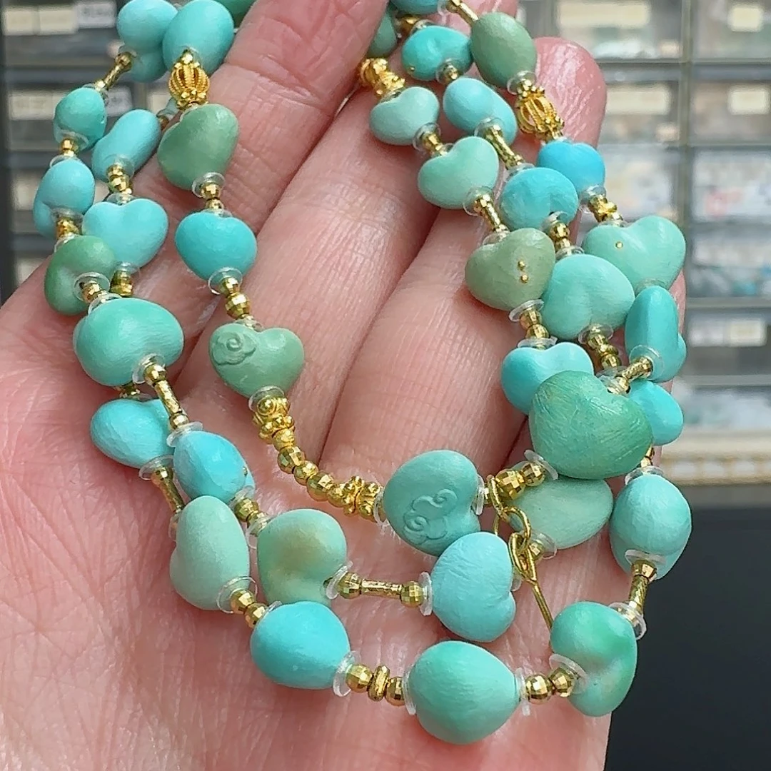 绿松石珠宝奇石18K金镶嵌