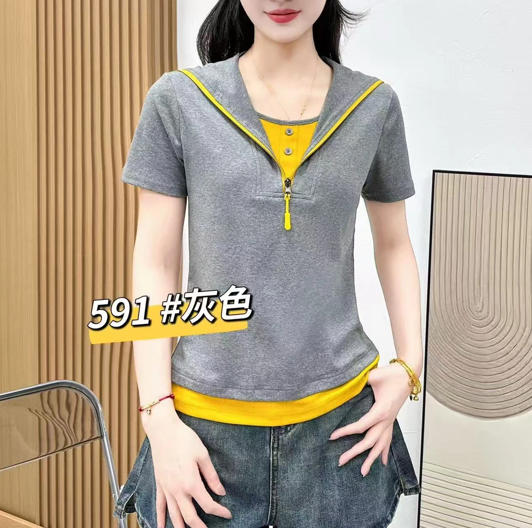 〖铃铛精选〗海军领时尚半袖591