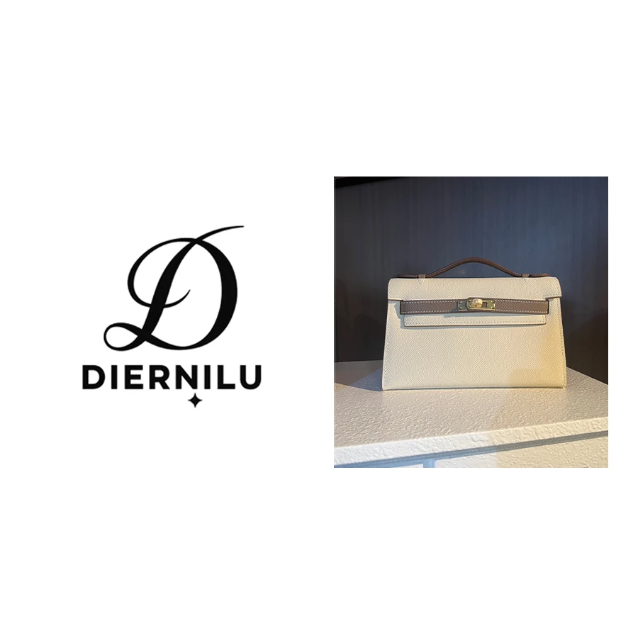 【晚晚真皮高定】22CM原创高定真皮-白拼灰金扣一代KL手掌纹-J038