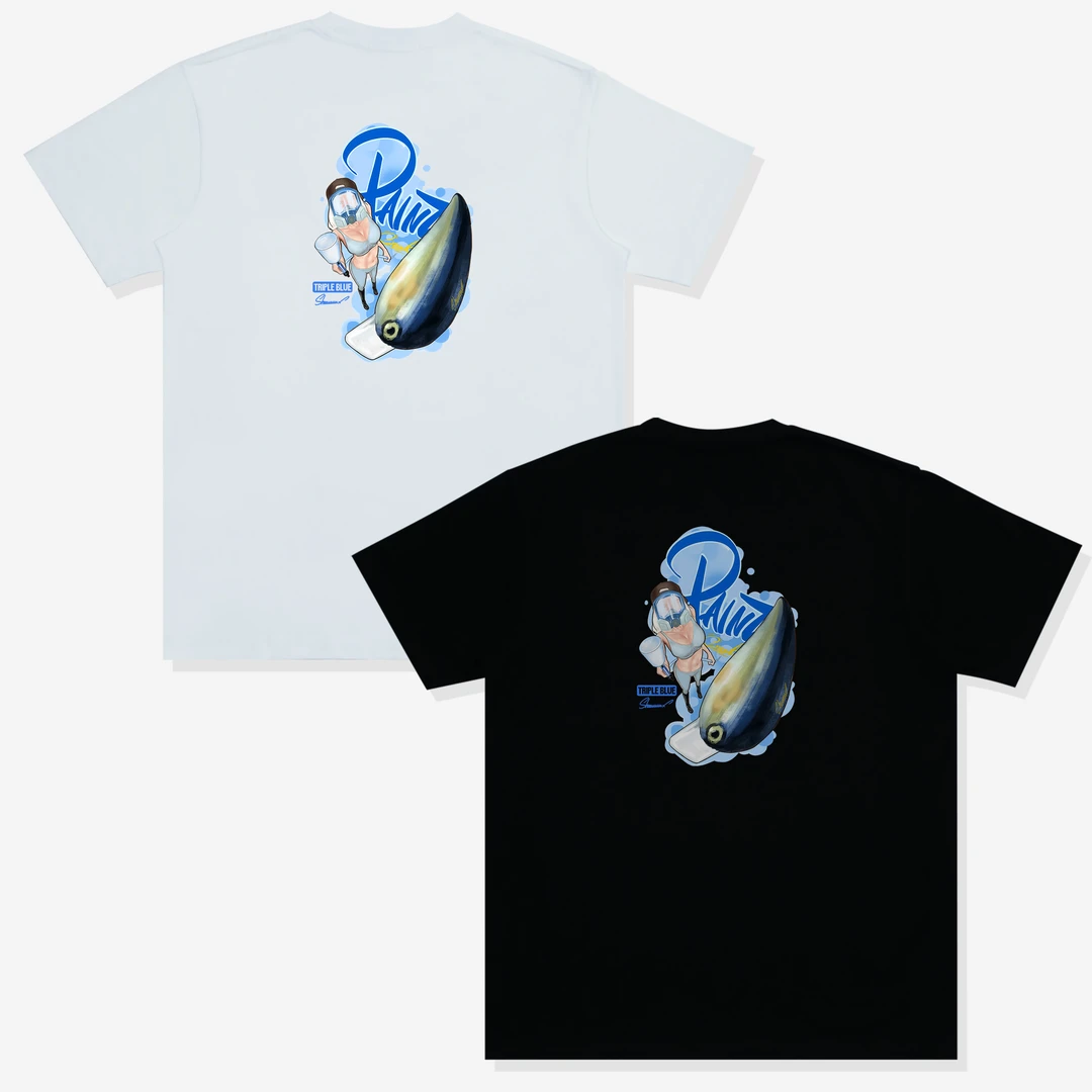 Triple Blue T恤路亚潮牌男女同款Crank硬饵钣金喷漆修复专家-D款