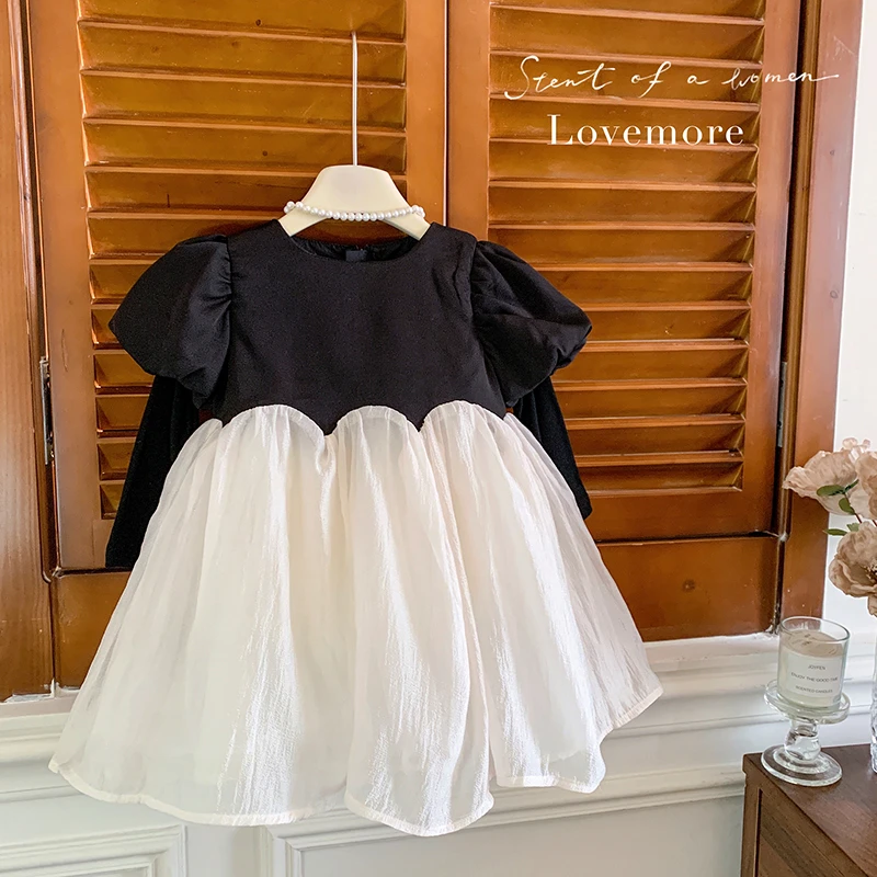 【新款】2025春款新款洋气女孩儿童公主裙连衣裙气质高级生日礼服裙