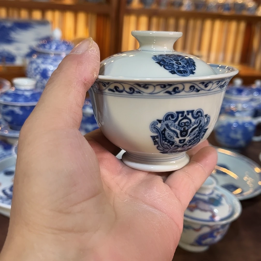 錡镇堂手工手绘盖碗