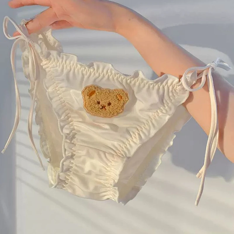 甜美小熊少女心冰丝可解开提臀减女孩女孩收腹裤产后塑身裤