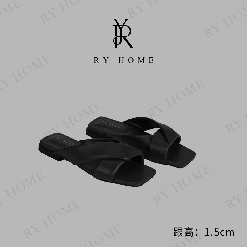 【容雨RYHOME】经典简约羊皮穆勒拖鞋252X1326