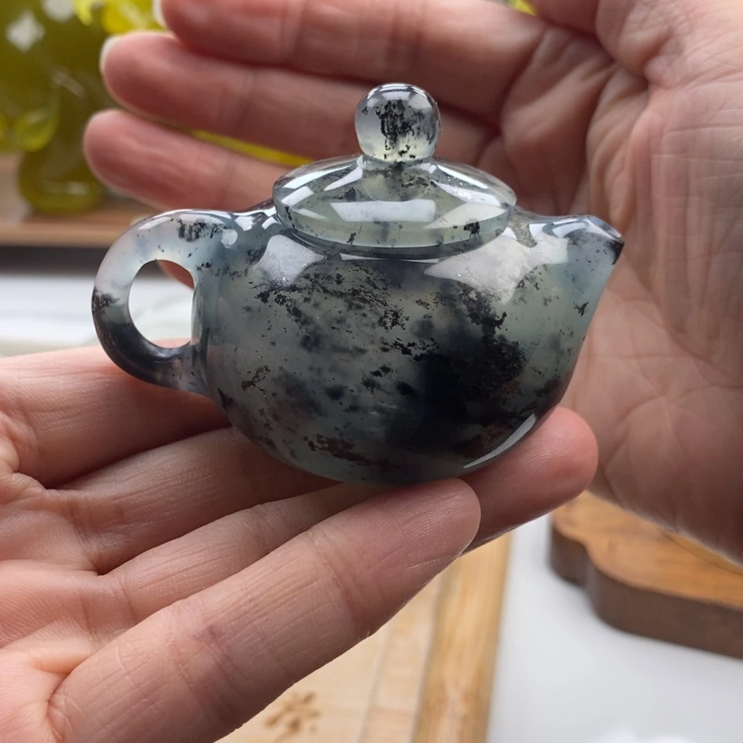 岫玉未镶嵌四大名玉手把壶