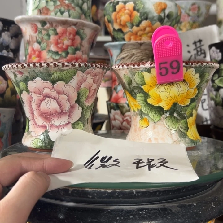 景德镇手绘花盆满38包邮偏远地区除外