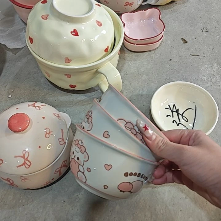 蜜桃小狗碗3个装4.5寸