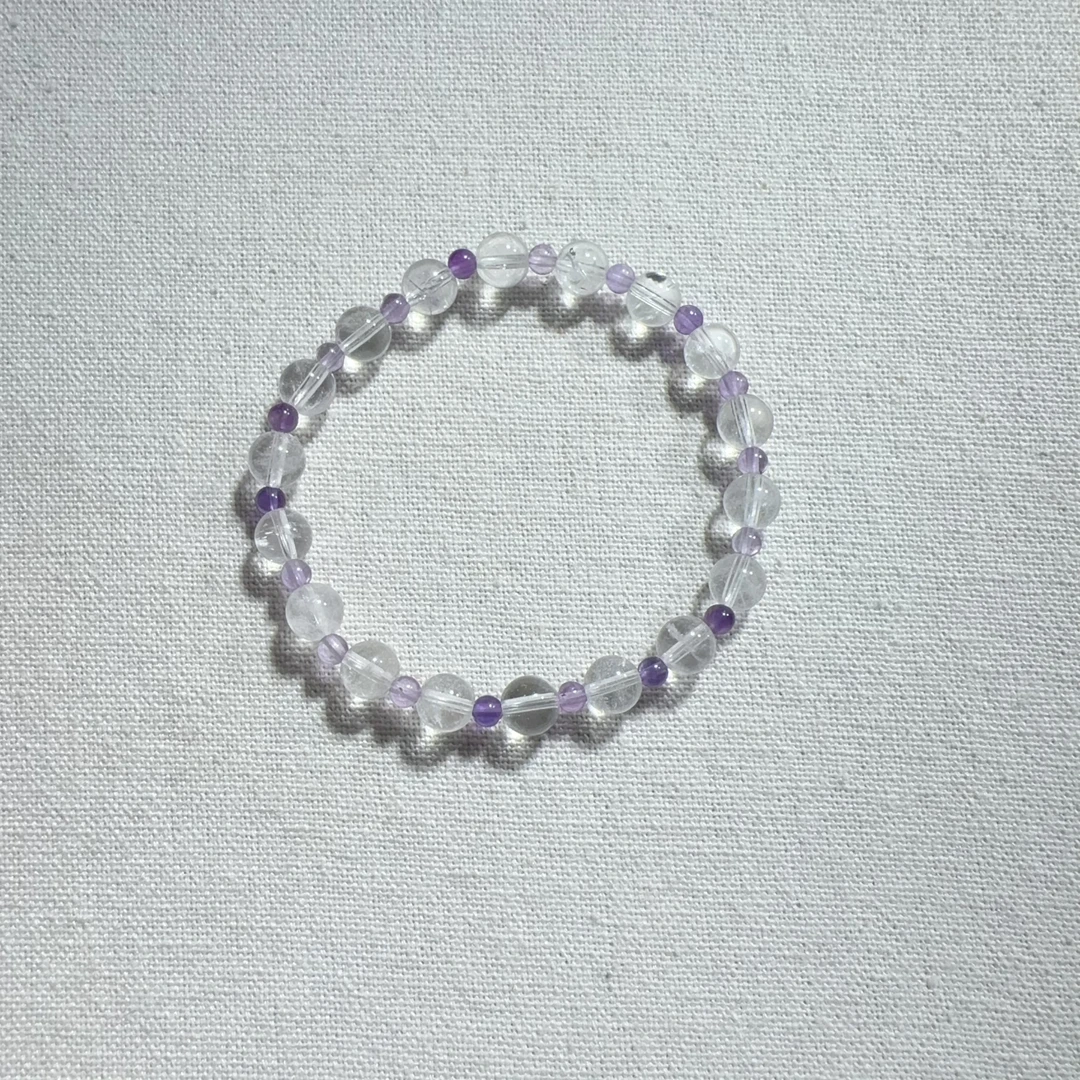 天福安天然白水晶原创轻奢DIY紫水晶手串