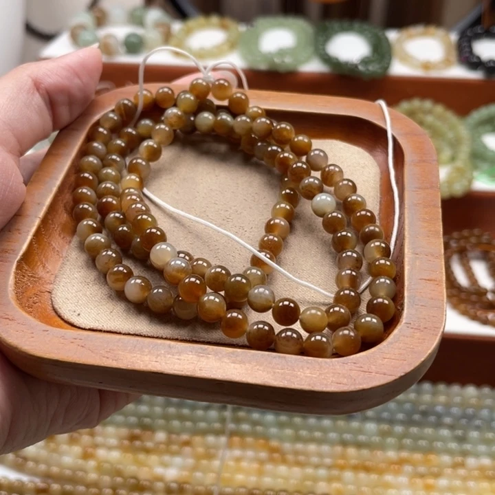 和田玉未镶嵌毛衣链珠串6mm