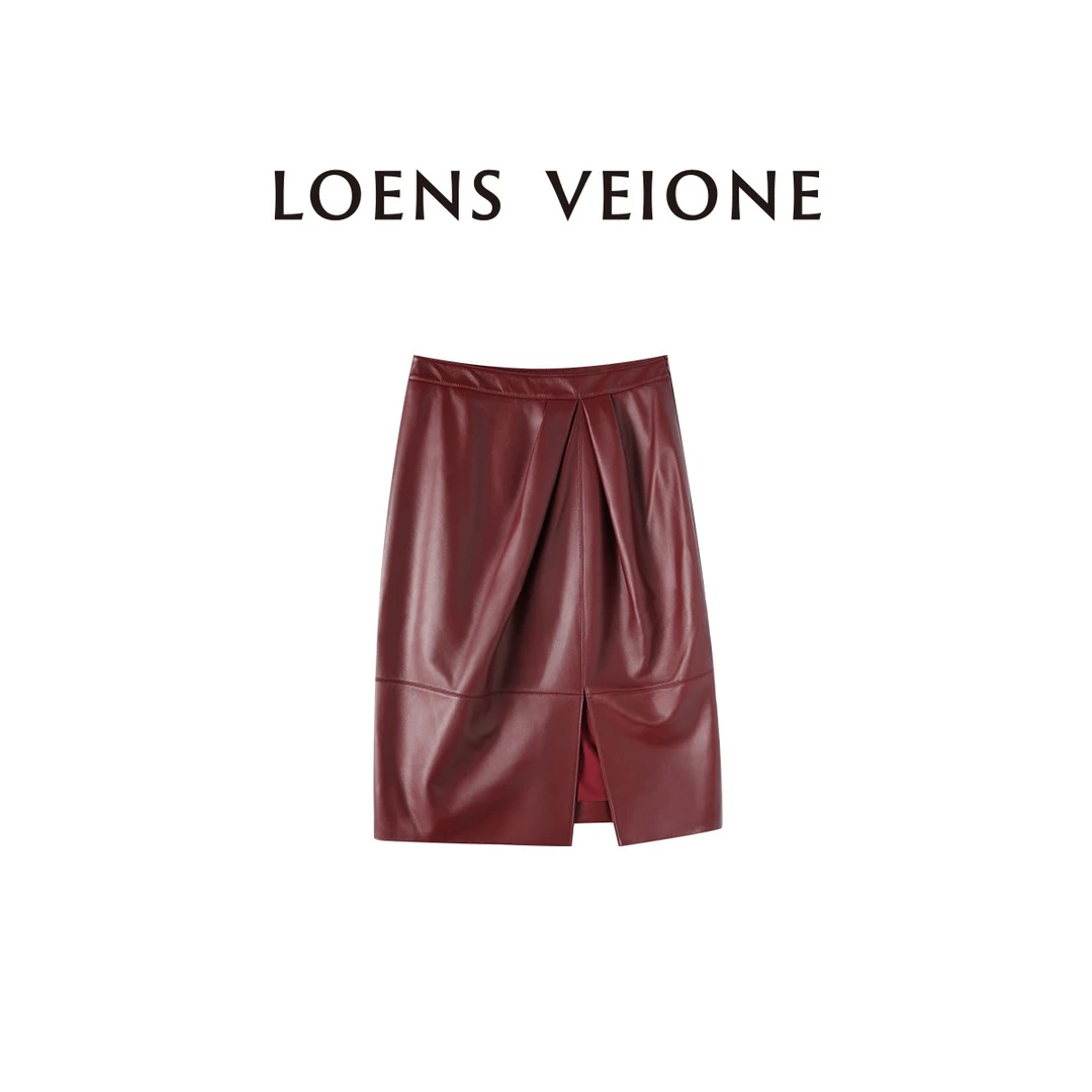 LOENS VEIONE/罗拉【鲲之梦境】新西兰绵羊皮时尚皮裙24CVCF0101N