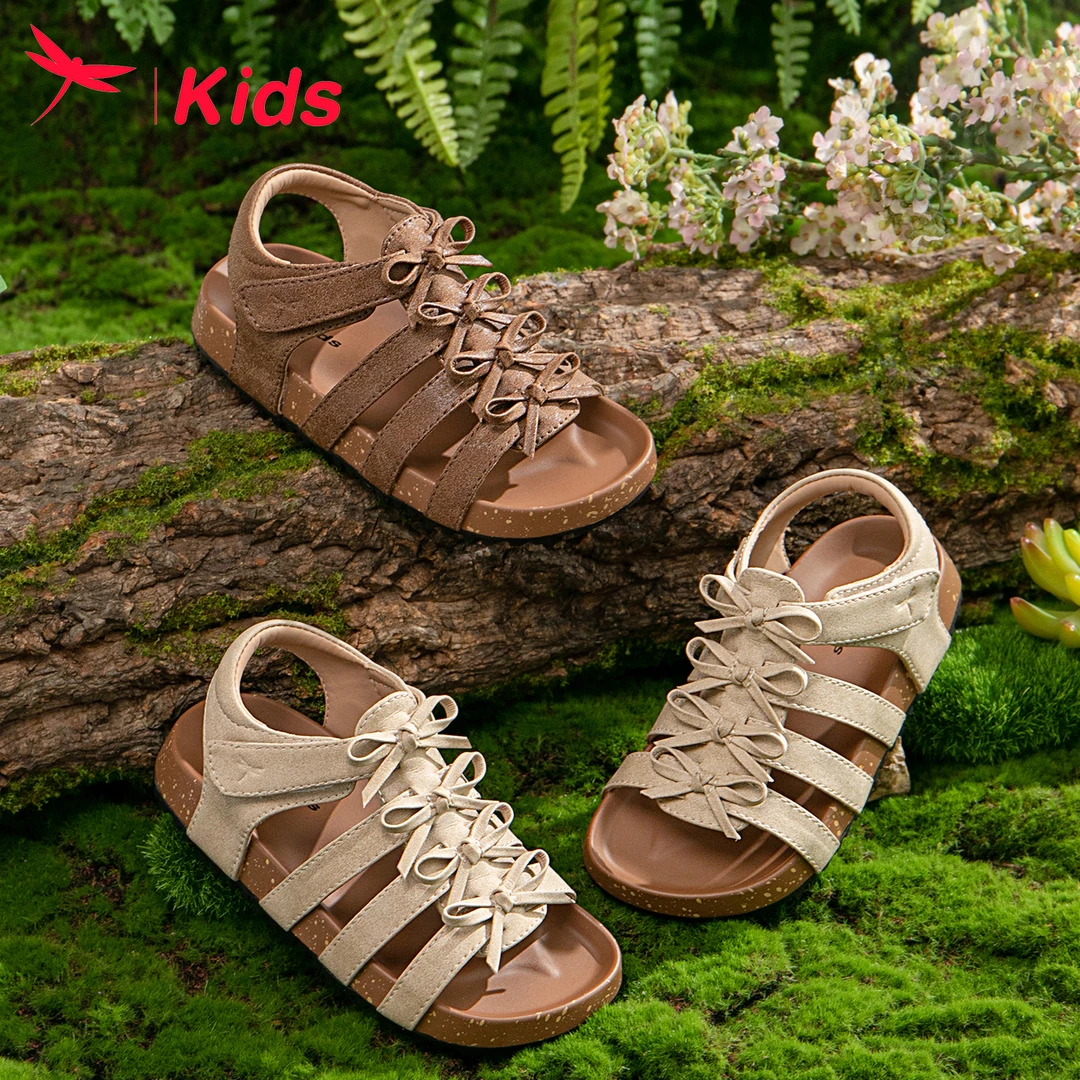 红蜻蜓女童鞋儿童公主罗马凉鞋夏季夏款2025新款女孩宝宝大童软底