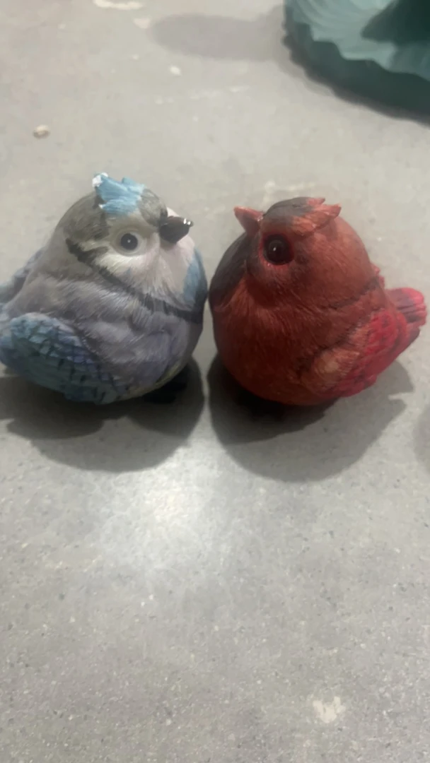 红蓝小鸟两件套摆件