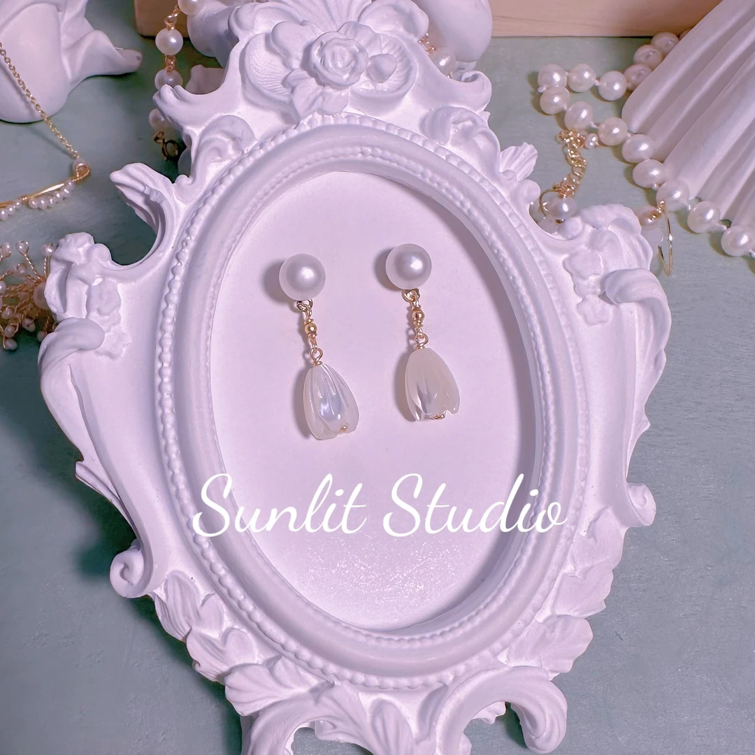 非金属珐琅耳饰 《郁金香》耳坠耳环手工