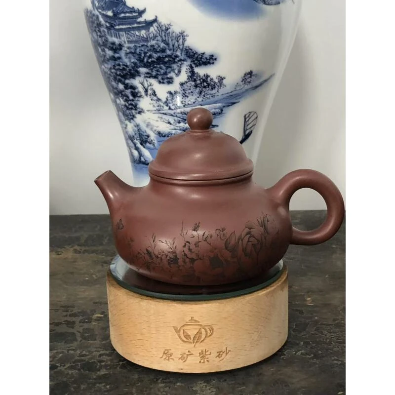 范俊美龙血砂牡丹容天紫砂壶