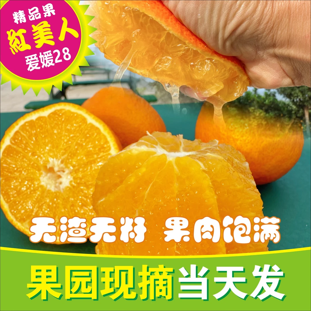 【果农助农】24颗精品果红美人爱媛28口感爆汁甜嫩无籽橙味十足