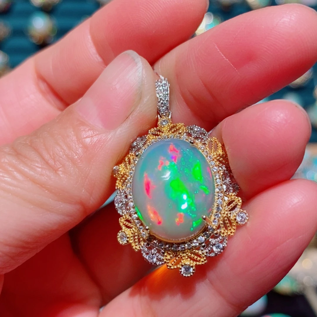 欧泊欧泊吊坠银S925镶嵌