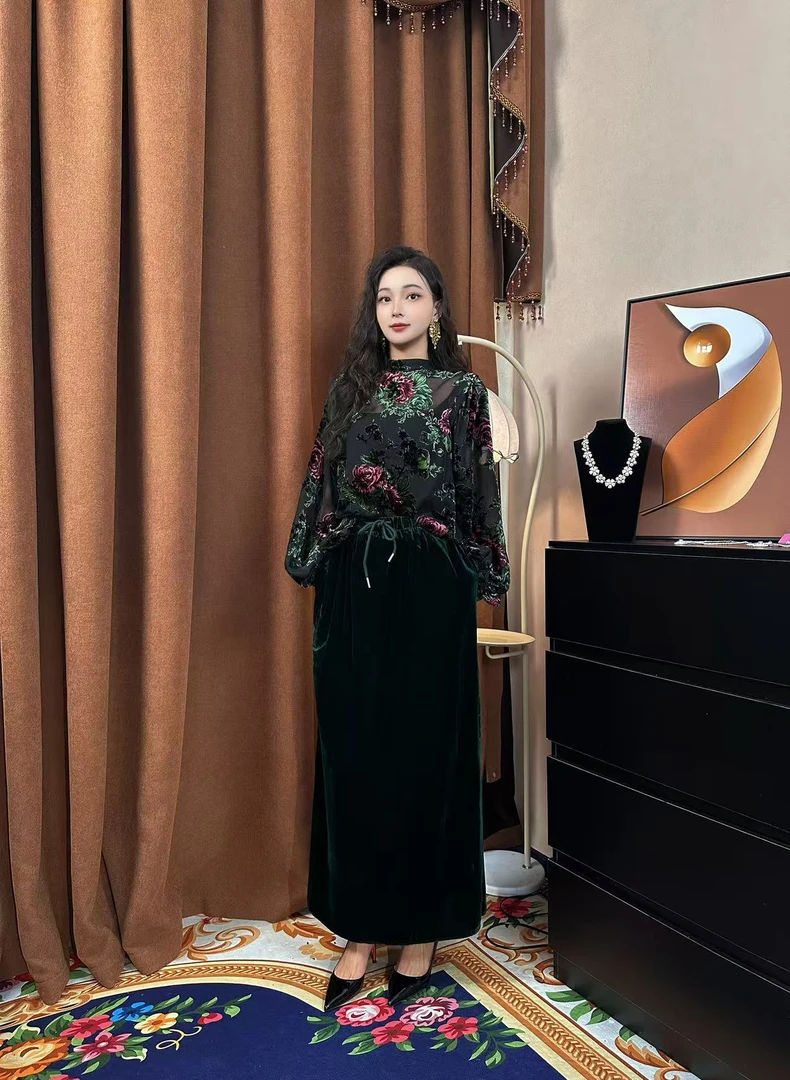 迪拜风重工烧花时尚洋气优雅手缝套装102