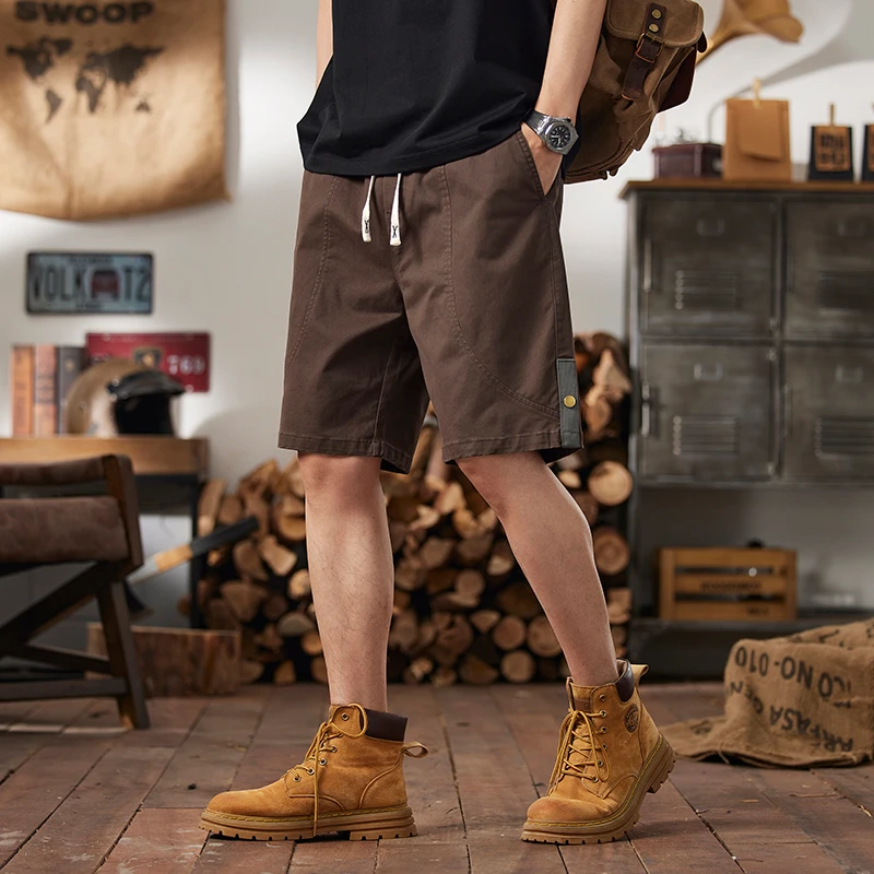 2025日系复古工装短裤男薄款宽松直筒潮流百搭多口袋运动五分裤