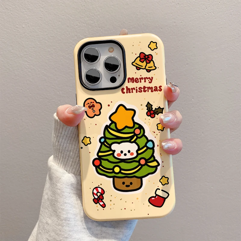 菲林二合一圣诞小狗适用苹果17手机壳iphone15华为oppo全包vivo54