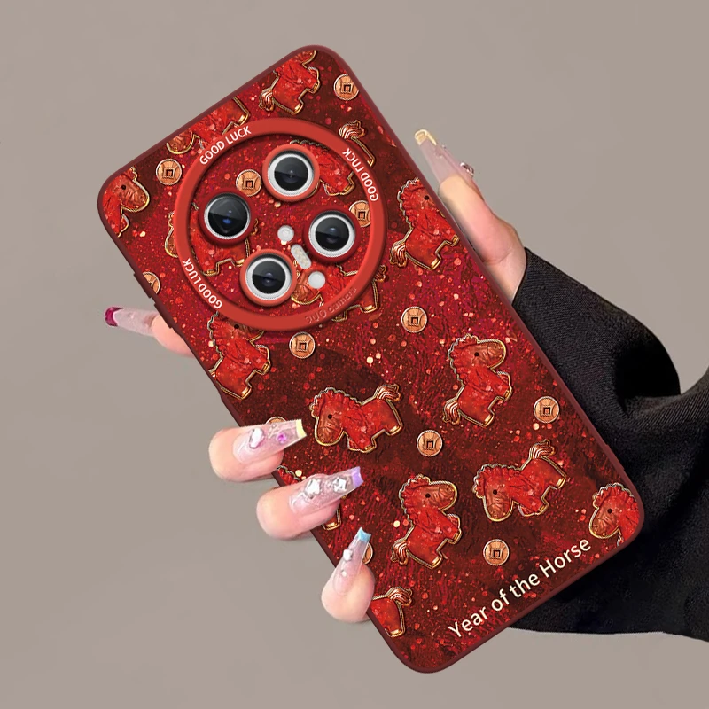 鎏金鸿运马适用华为mate80手机壳mate70pro复古高级感80pro防摔套