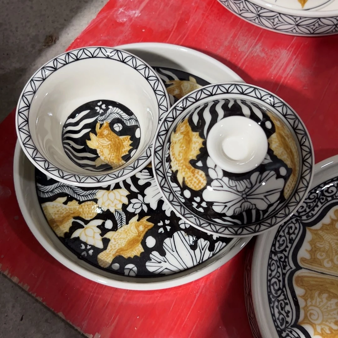 西***雪陶摆件景德镇手工手绘陶瓷