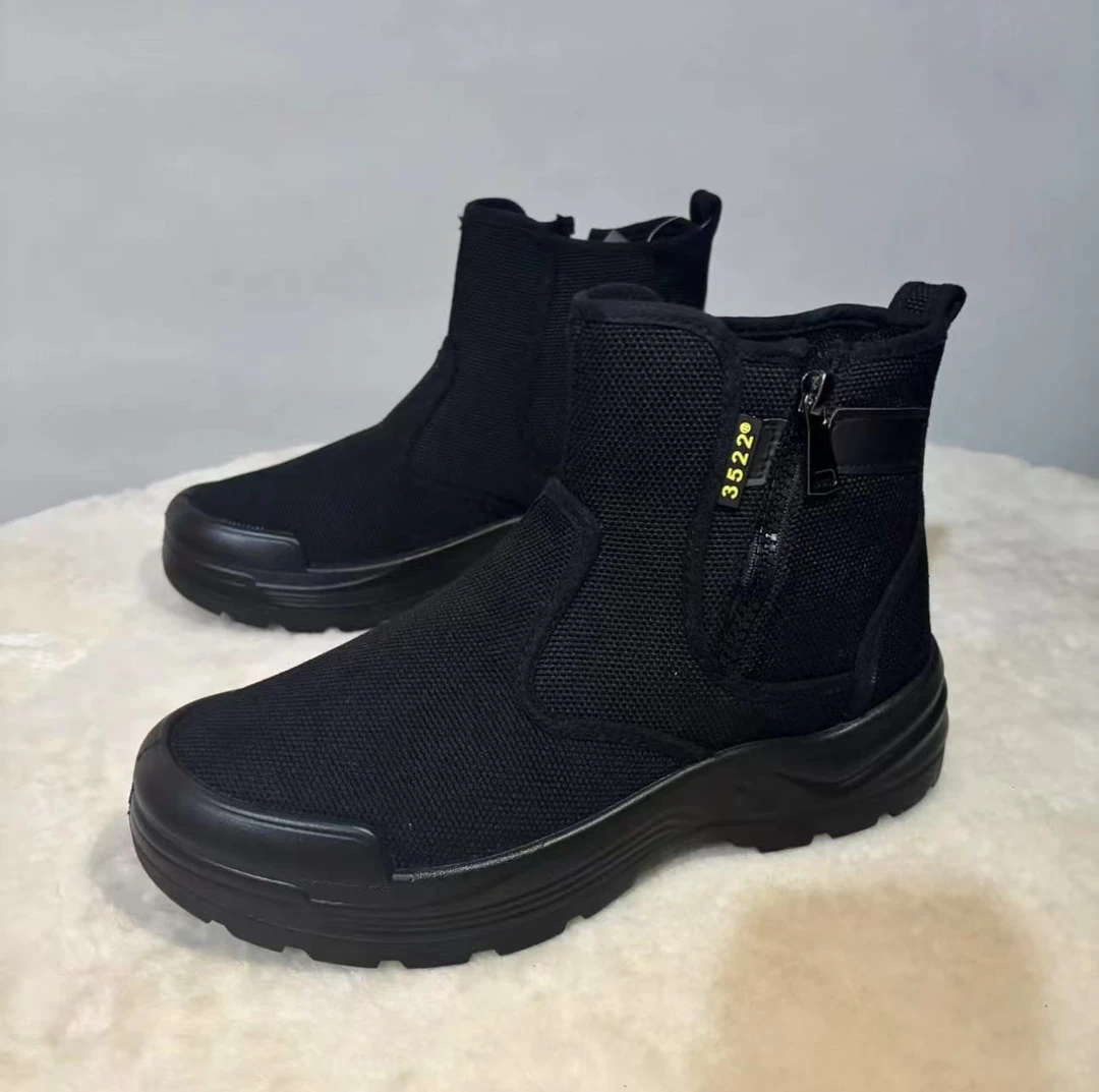 08-13黑色侧拉链单款户外单鞋