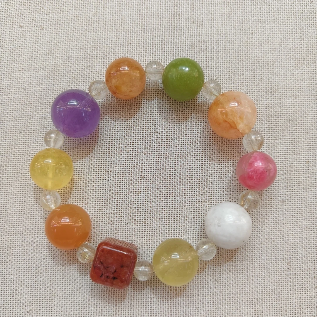 木质手链 D160彩虹糖果多宝手串5102