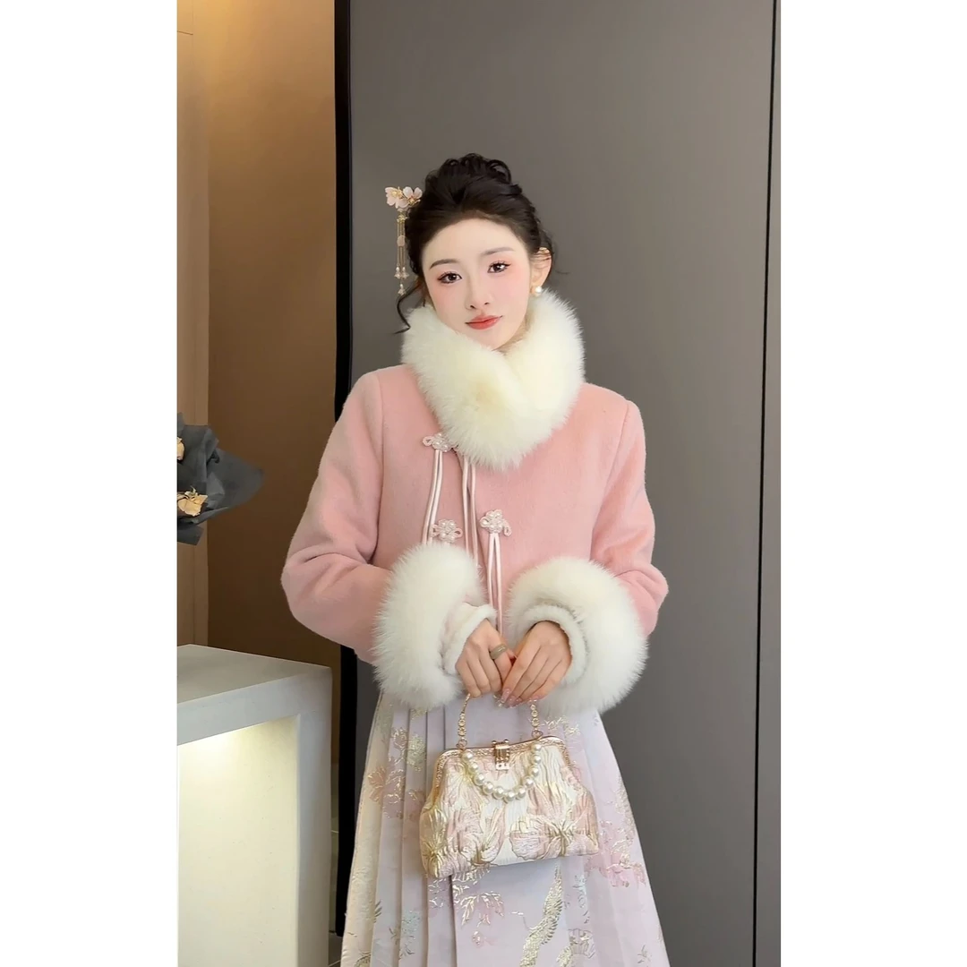 【周粥】【一念关山】冬季新款气质中式国风外套马面裙套装D3TZ1672