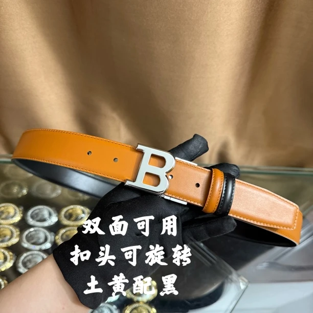 新款男士皮带百搭高档休闲B字母牛皮腰带青中老年时尚商务年轻潮