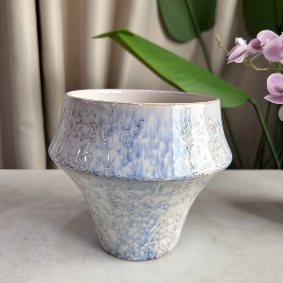 C081口15高17兰彩创意飞碟款花盆适合客厅阳台蝴蝶兰等花卉绿植