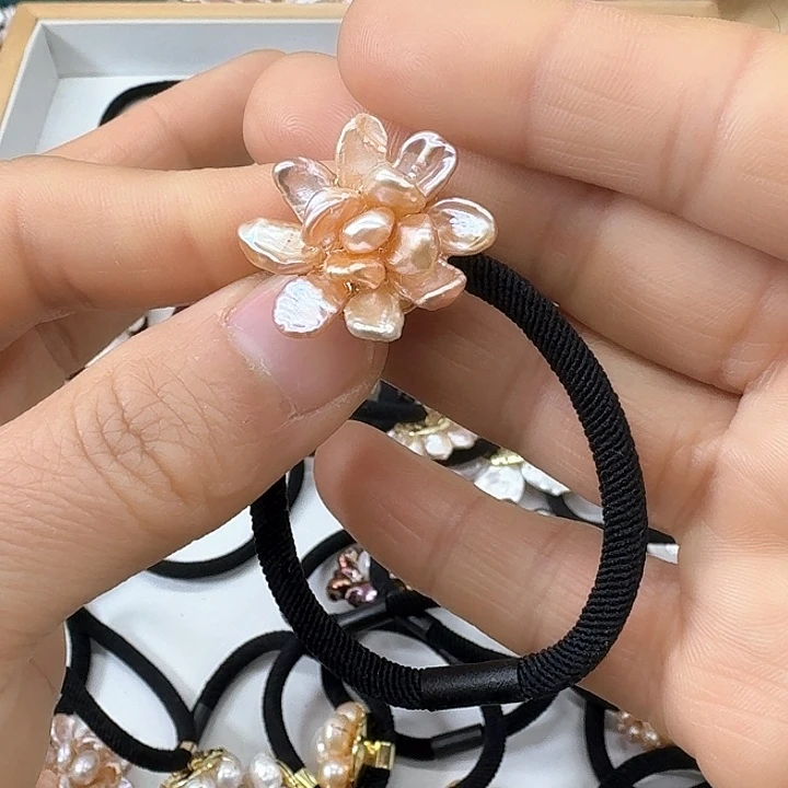 淡水珍珠发饰银S925镶嵌
