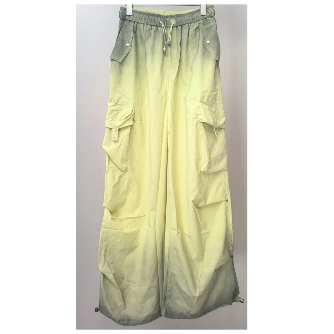 【冰凉一夏】夏款冰丝防晒凉凉裤女高腰时尚百搭喷色渐变工装裤6662