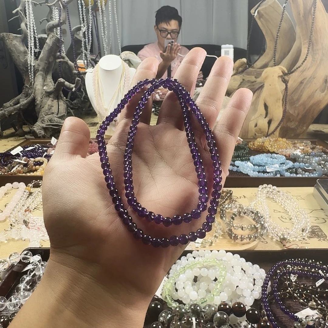 手链水晶未镶嵌天然多圈紫水晶卡5