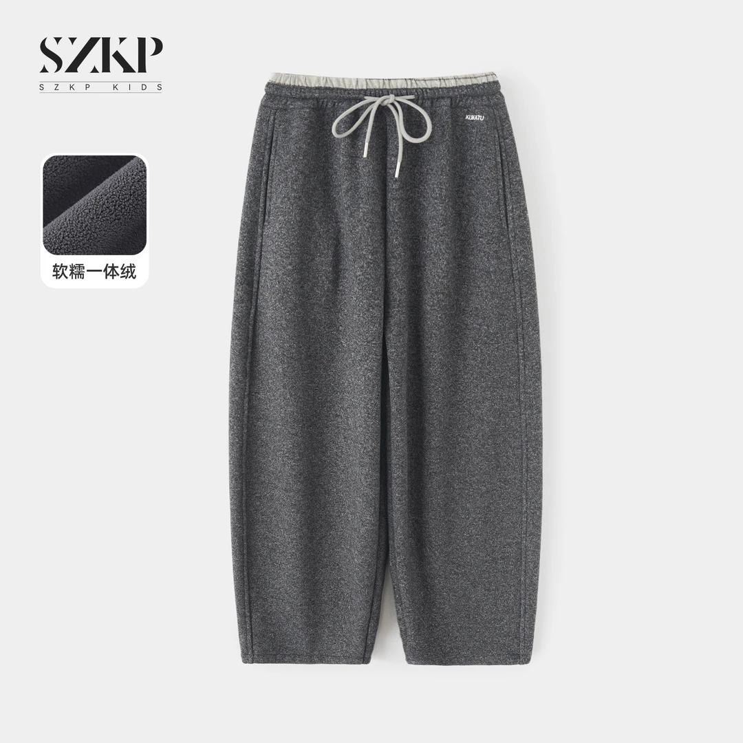 SZKP冬季新款女童装保暖裤子中大童休闲儿童加绒直筒裤JMKD557074