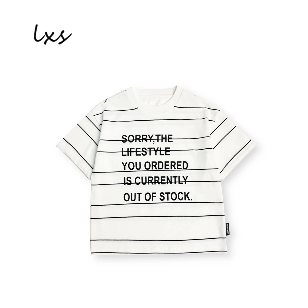 舅舅严选童装夏季男童潮韩版百搭时尚宽松休闲圆领套头短袖C88852