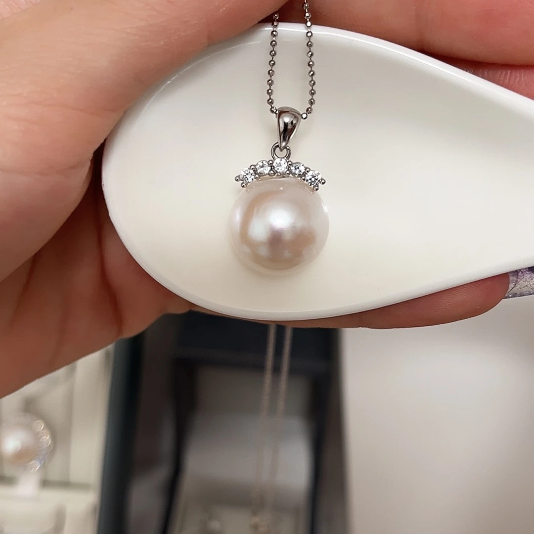 是***啊淡水珍珠银S925镶嵌颈饰