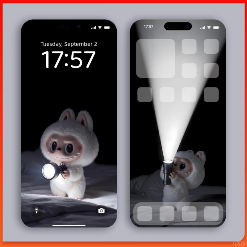 白色拉布布4K高清动态+静态全套壁纸｜夜晚开灯【手机+ipad+电脑】