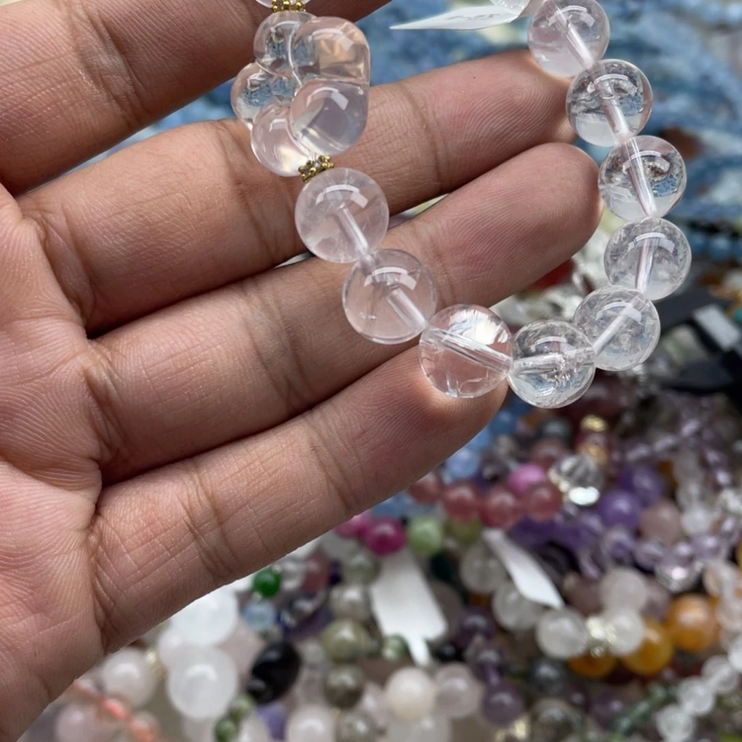 银S925镶嵌手链烟晶