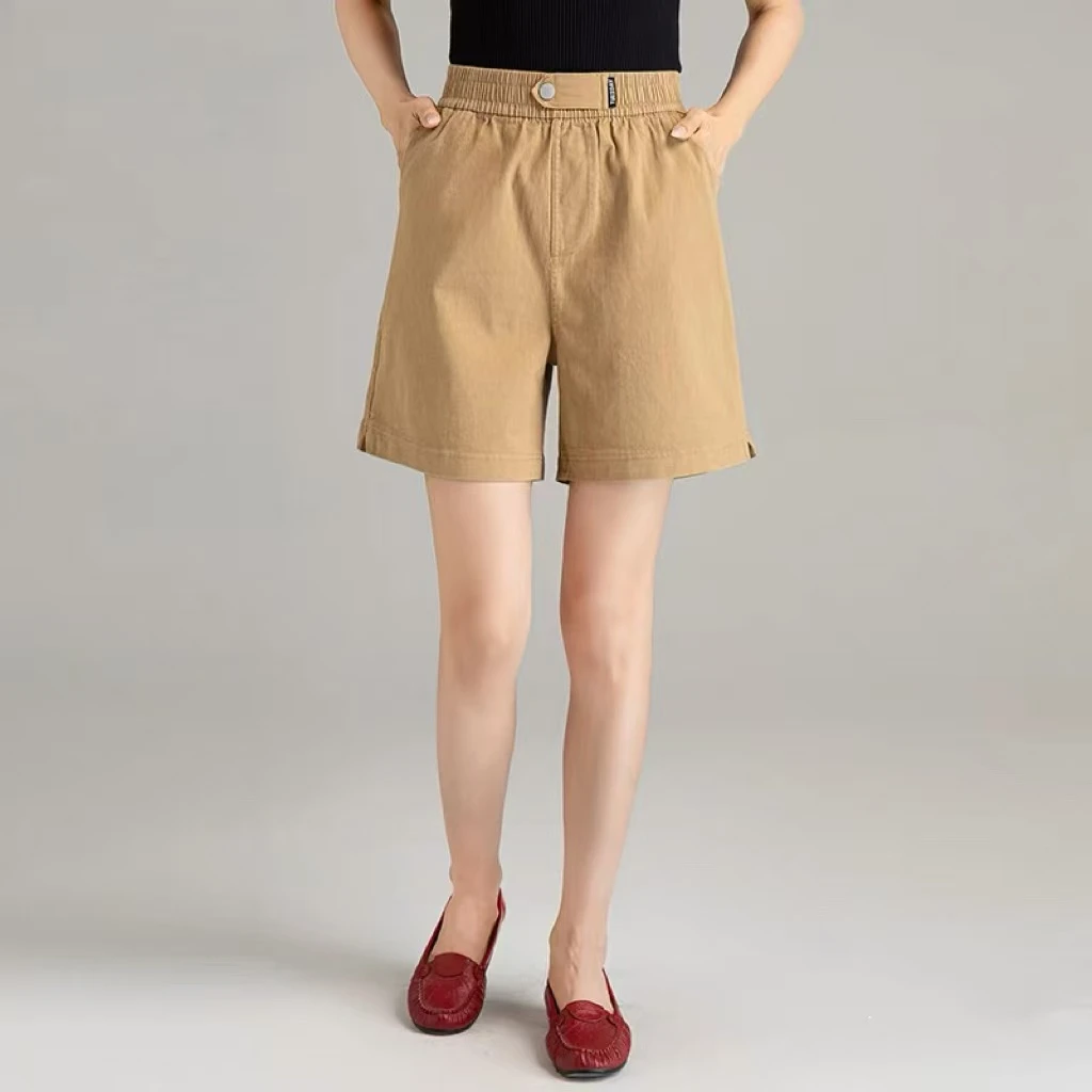 薄款纯色夏季高腰短裤显瘦百搭五分裤宽松
