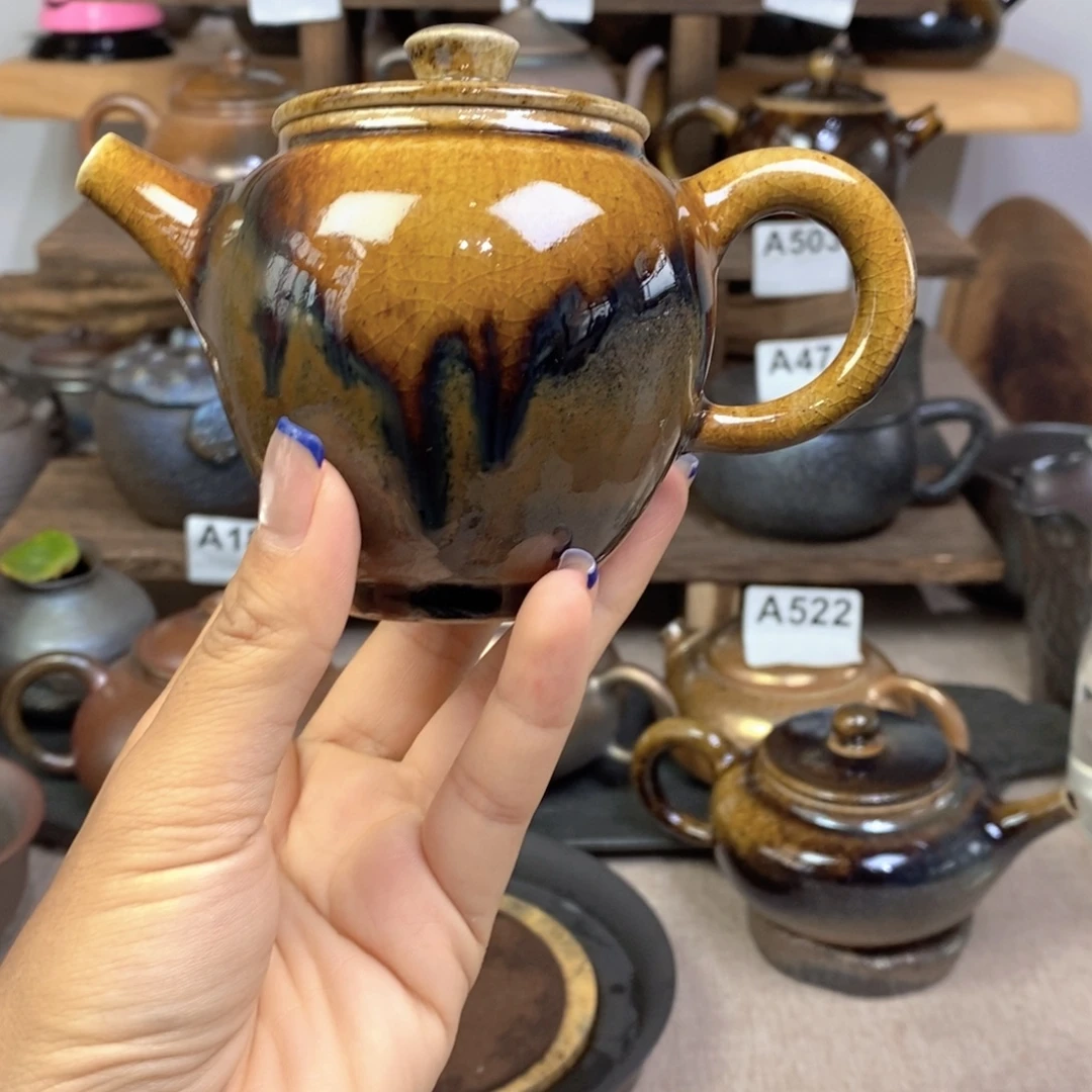 东***子建水紫陶柴烧茶壶