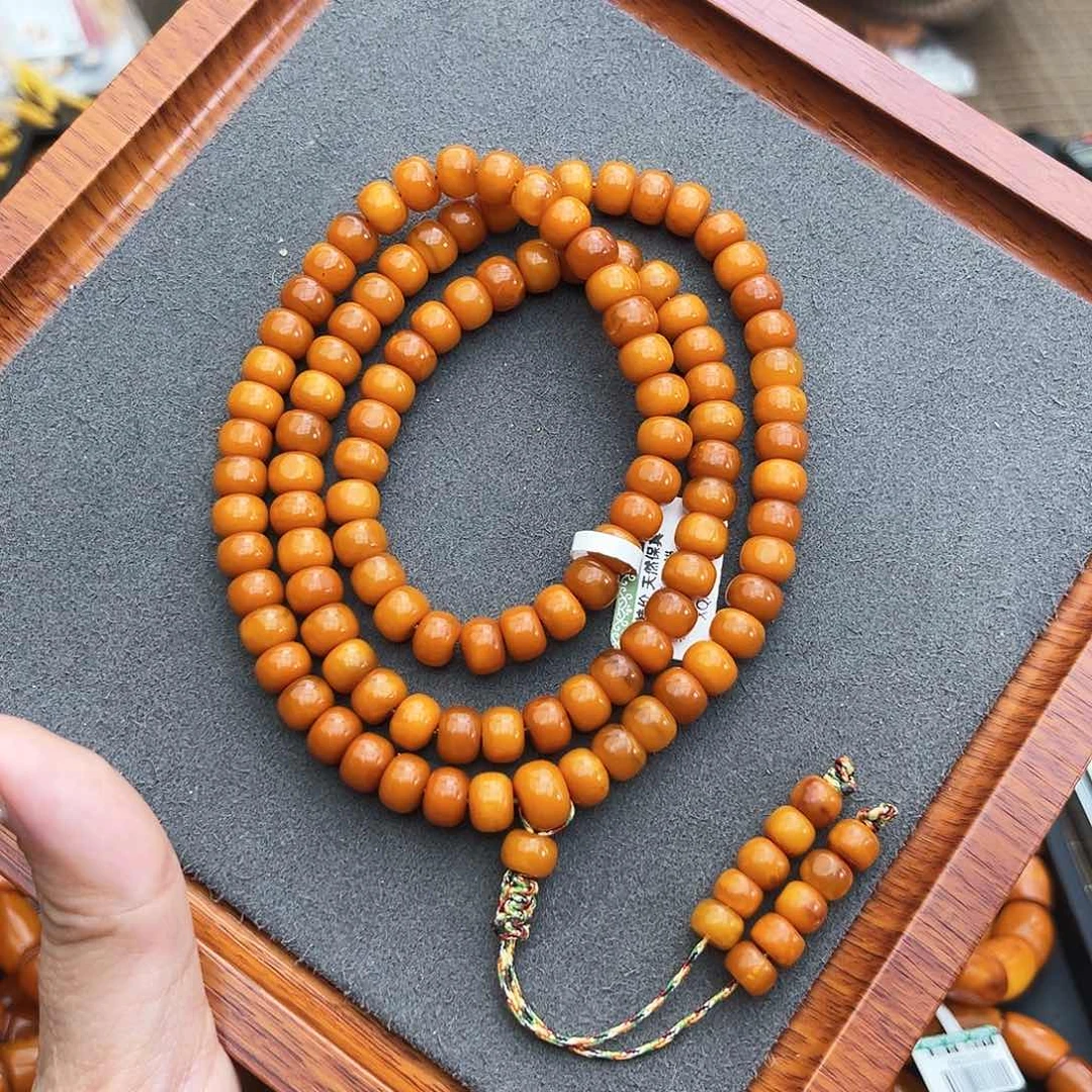 琥珀手链未镶嵌8m108 老蜡