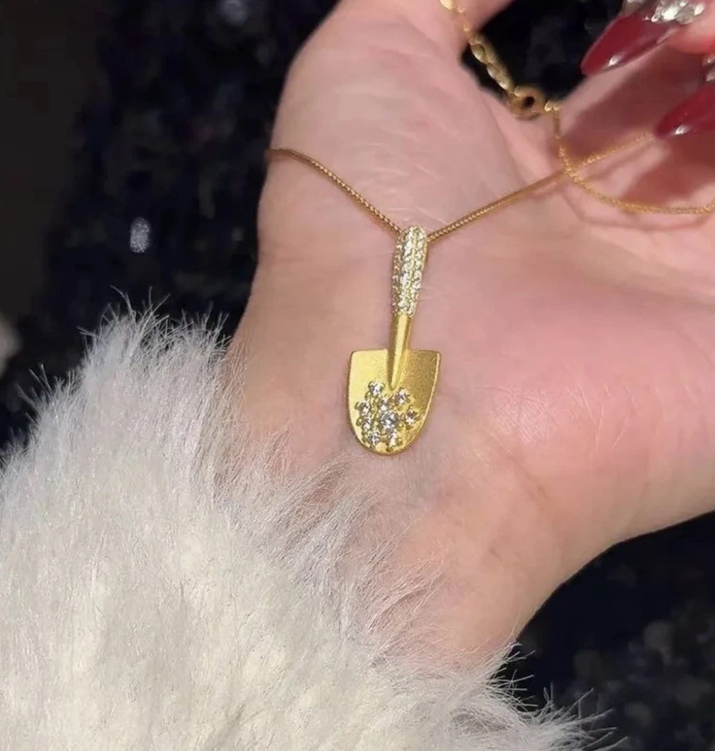 铜合金项链 金店同款古法金铲铲项链女新中式S209